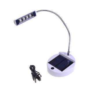   Solar USB Power 4 LED Solar Power Flexible Reading Light Desk Lamp PC