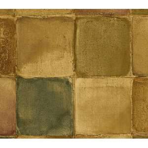  Brown Faux Florentine Tile Wallpaper