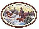 16 BOY & DOG in WOODS Cabins Winter LANG STICKERS