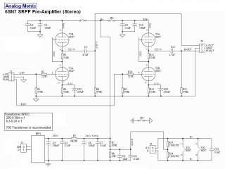 6SN7 SRPP Tube Pre Amplifier DIY Kit S3 (Stereo )  