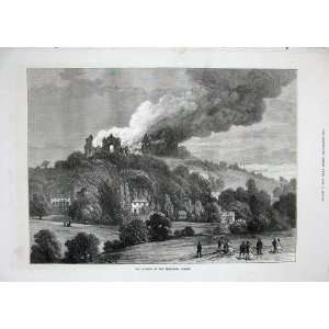  1873 Burning Alexandra Palace Fire Building Fine Art