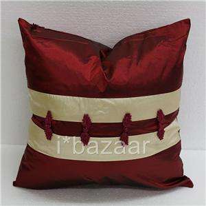 43cm 17 SILKY CUSHION COVER / 4 Buttons PILLOW CASE Red Yellow Green 