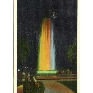 1950s Vintage Postcard M.L. Harry Memorial Fountain   Decatur Illinois