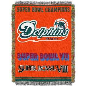    Miami Dolphins Throw Blanket Afghan Tapestry