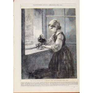  London Almanack Cottage Window By Boughton 1864 Print 