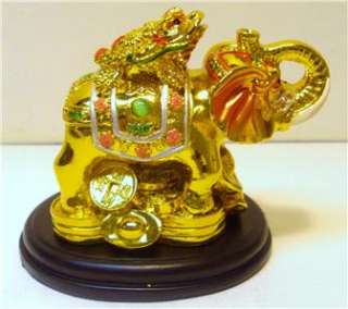   Gold Golden Feng Shui Elephant Money Coin Frog Toad Wealth NEW  