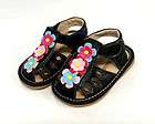 New NIB Skechers Sandals Floaties Black with Flowers Size 9  