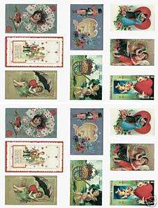 Vintage Valentine Postcard Collage Sheet A77  