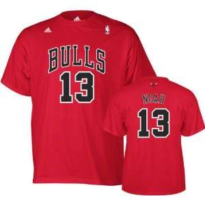  Mens Chicago Bulls #13 Joakim Noah Red Name & Number 