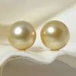 Pair AAA Round GOLDEN SOUTH SEA PEARLS Maluku ~ fully drilled 4.29 g 