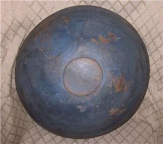 Huge Early Wooden Dough Bowl In Old Blue Paint AAFA  