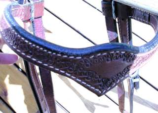 NEW LEATHER WESTERN BRIDLE HORSE HEADSTALL TOOLING  