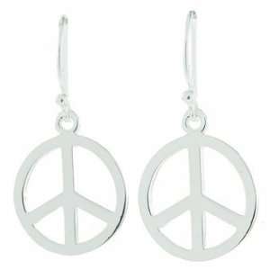  Sterling Silver Peace Sign Earrings Jewelry