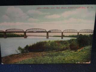 Bridge over Ohio River. Parkersburg, West virginia. Postmrked 1908 