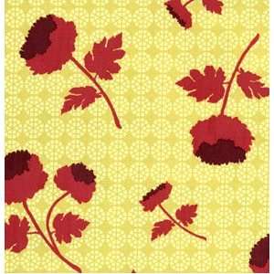  By the Yard JOEL DEWBERRY Fabric GINSENG FLOWERS Camel 