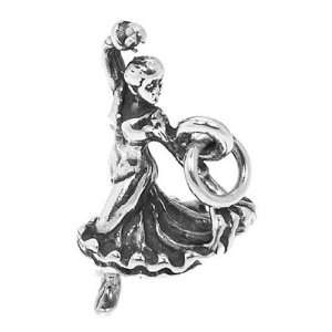  Sterling Silver Spanish Flamenco Dancer Charm Jewelry
