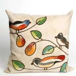   Birds Square Indoor/Outdoor Pillow in Cream Size 20
