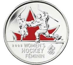 2010 Vancouver Olympic Women Hockey Colored Quarter UNC  
