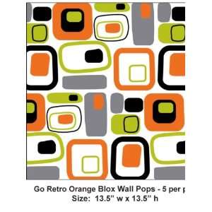   Brewster Wall Pops Blocks Go Retro Orange WPB90246