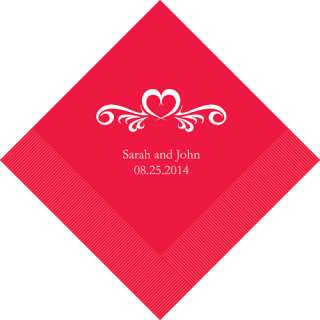 100 PRINTED PERSONALIZED PAPER WEDDING LUNCHEON NAPKINS 048419047513 