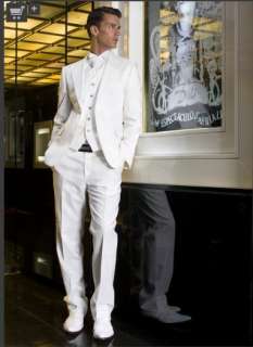   Wedding Suits 1 Button Notch Lapel White Suit Vest pants New  