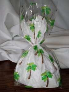 12 Palm Tree Tropical Cellophane Luau Goody Favor Bags  