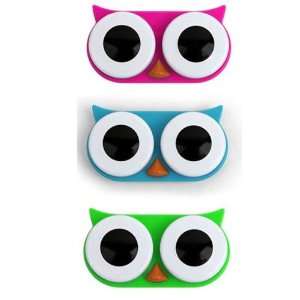  Kikkerland Owl Contact Lens Case, Assorted Colors, Pink 