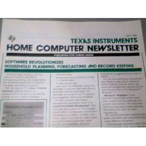   Home Computer Newsletter Published For TI 99/4A Users