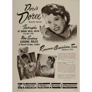  1947 Doris Doree Dramatic Soprano NCAC Booking Ad 
