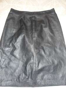 TARAZZIA Black Leather Pencil Knee Skirt Jrs 9/10, 9 10  