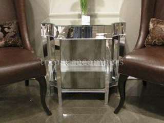 MIRRORED Glam NIGHTSTAND Mirror Side Accent END TABLE  