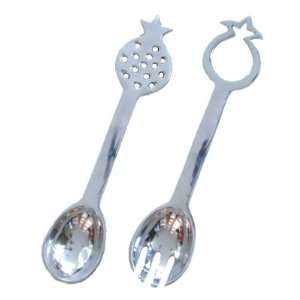  Aluminum Serving Spoon & Fork Set Pomegranate Designed 