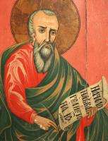 Antique Bulgarian Orthodox Icon Painting St. Matthew  