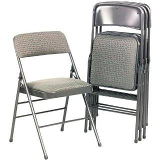 Samsonite 36885CVG4 Fabric Padded Seat/Back Folding Chair, Gray Frame 