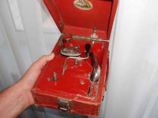 Old rare portable Soviet Gramophone 1930 40 years  
