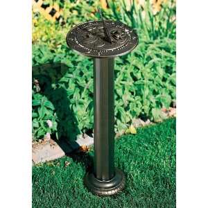  Aluminum Roman Sundial Pedestal   French Bronze Patio 