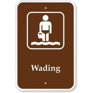  Wading (with Graphic) Diamond Grade Sign, 18 x 12 