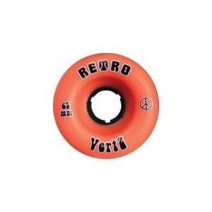  Retro Vertz Orange Longboard Wheels   65mm 96a (Set of 4 