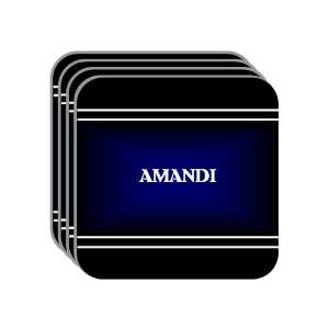 Personal Name Gift   AMANDI Set of 4 Mini Mousepad Coasters (black 