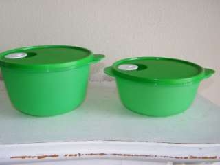 Tupperware Crystal Wave Green Set 6 1/4 & 8 1/2 cups NEW 4540  