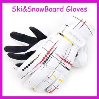New Waterproofing White&Trickle Ski Snowblard Gloves M  