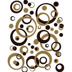  Wall Vinyl Decor Stickers Tan & Chocolate Circle Bubbles 