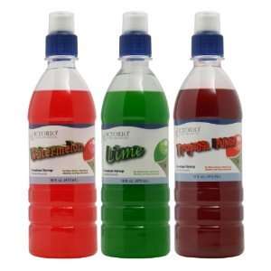   Flavor Pack Shaved Ice/Snow Cone Syrups, Tropical Punch, Watermelon
