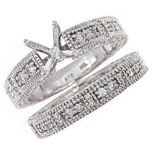   Ring and Wedding Band Set 6 (1/2 Cttw, VVS Clarity, F Color) Jewelry