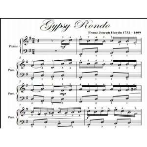  Gypsy Rondo Haydn Easiest Piano Sheet Music Franz Joseph 