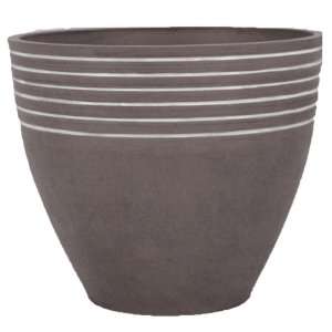  ARCADIA GARDEN PRODUCTS, PSW STRIPED POT 11 CHARCOAL 