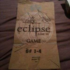 twilight saga eclipse signed X5 burger king bag  