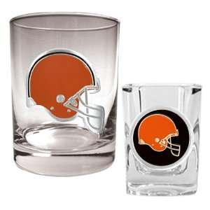  Cleveland Browns Rocks Glass & Shot Glass Set Kitchen 