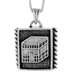 Sterling Silver Mecca Kaabe Building, 13/16 in. (20mm 