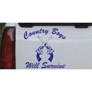 8in X 7.6in Blue    Country Boys Will Survive Country Car Window Wall 